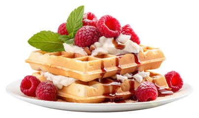 PNG Waffle Breakfast waffle breakfast raspberry.