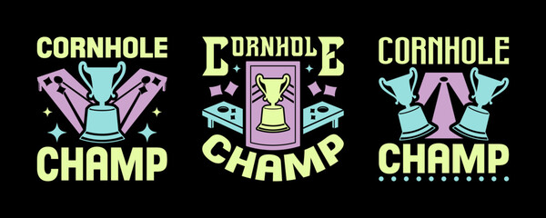 Cornhole Champ SVG Tshirt Bundle Cornhole Game Qoute Design, TG 0009