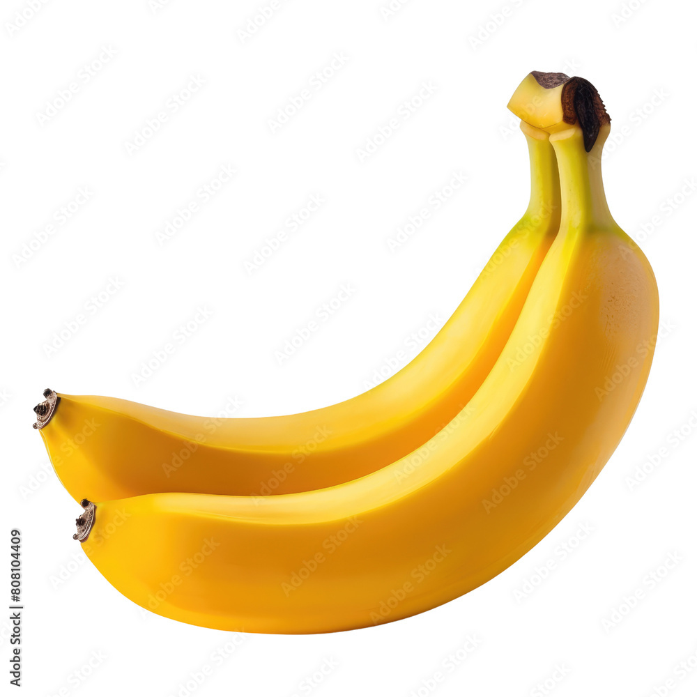 Poster high-resolution image of a fresh banana, perfectly isolated on a transparent background and enhanced