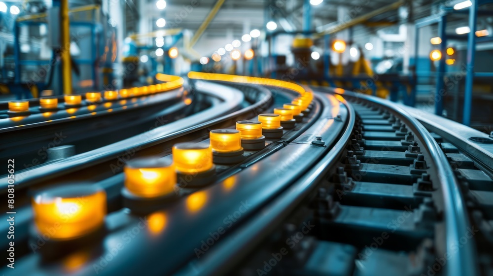 Poster factory automation, industrial machinery improving efficiency and productivity in manufacturing sect