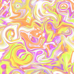 Holographic seamless pattern. The effect of flowing iridescent liquid. Psychedelic effect. Fairy tale unicorn trend background. 90s fashion..