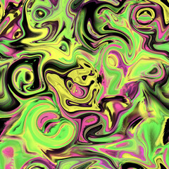 Holographic seamless pattern. The effect of flowing iridescent liquid. Psychedelic effect. Fairy tale unicorn trend background. 90s fashion..