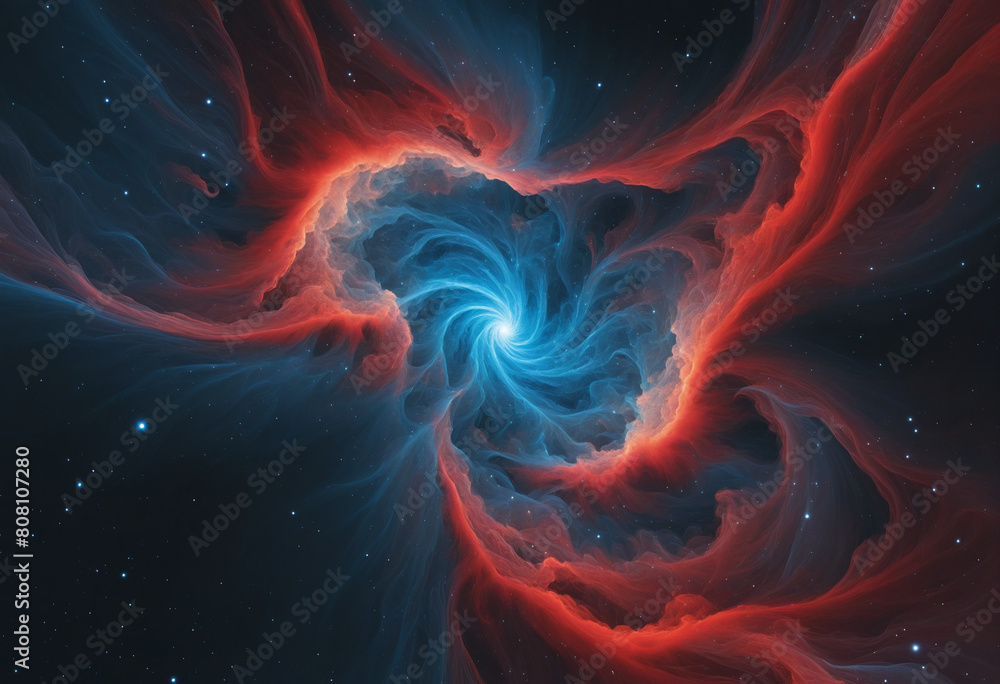 Aufkleber generative ai creates a vibrant abstract vector texture with clipped shapes in red and blue on a fut