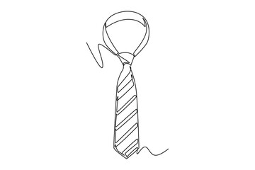 One continuous line drawing of office supplies concept. Doodle vector illustration in simple linear style.