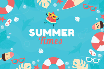 Flat summer times background