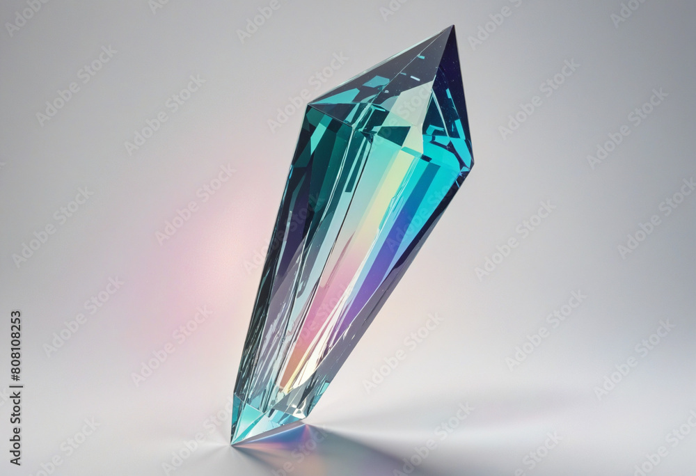 Poster a futuristic vector illustration of a colorful abstract prism on a transparent background, with copy