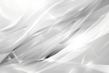 Modern abstract white curve square lines triangle technology backdrop. white light grey background.