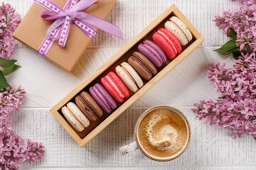 Colorful macaroons, arranged in a delightful display of vibrant hues
