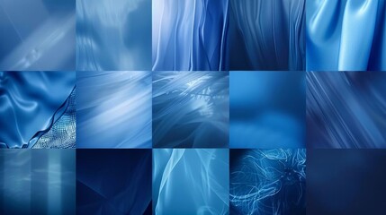 Different hues of blue backgrounds, from light icy tones to deep navy, ideal for corporate or technologythemed projects
