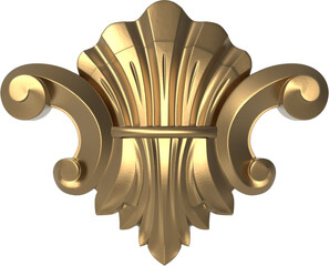 Luxury golden wall design bas relief element_01