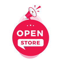 Open store sign, flat style design icon. vector for banner template or advertising.
