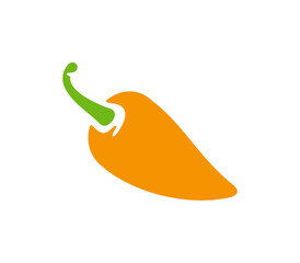 Yellow chili pepper logo design. Spicy chili pepper graphic design