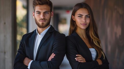 Young professionals with arms crossed, symbolizing readiness and confidence