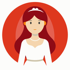 Bride vector illustration isolated on a white background.