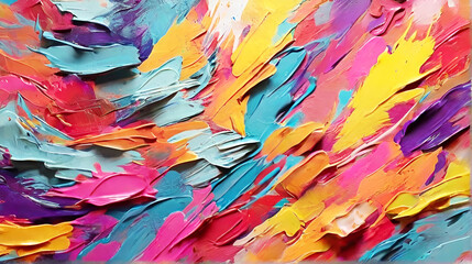 Abstract colorful background with brush strokes in vivid colors for a banner or wallpaper