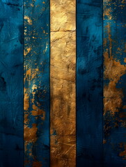 Exquisite blue, gold and metallic stripes