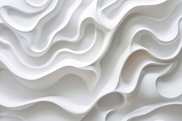 White abstract background with wavy lines. 3d rendering, 3d illustration.