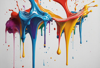  Vibrant paint splashing on a blank canvas in a festival of colors 