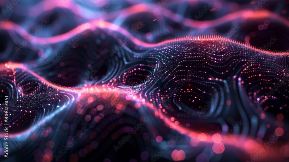 Aufkleber the neon visuals of the neural network were enhanced with an intricate system of six layers.