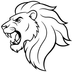 Angry lion vector illustration.