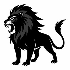 Angry lion vector illustration.