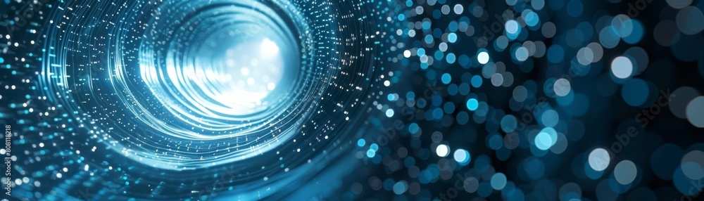 Poster abstract wire cable tunnels with digital binary data transmitting can be visually captivating in s, 