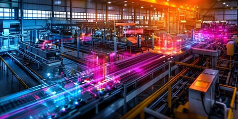 Exploring the Automation and Industry  Devices in a Smart Factory Environment. Concept Smart Factory, Automation Devices, Industry 4,0, Industrial Robotics, Smart Manufacturing