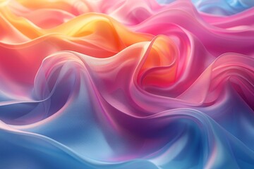 Obraz premium Colorful Fabric Waves Abstract