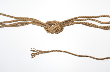 set of ropes, rope with knot, sea knot