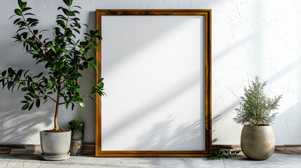 Modern Poster Frame Mockup: Clean White Setting
