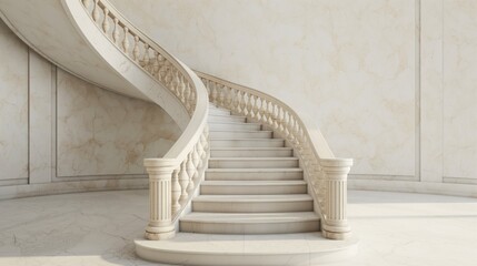 Two way baroque stairs mockup with copy space