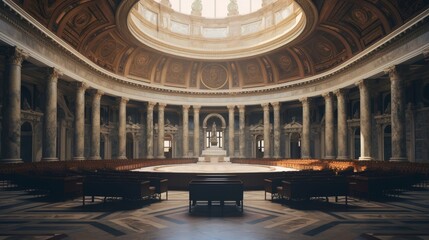 Obraz premium Roman Senate convenes under domed roof