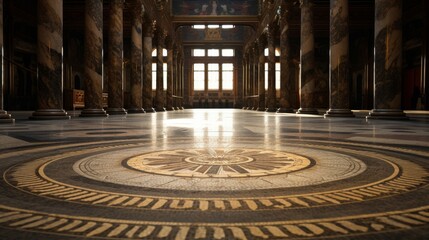 Obraz premium Mosaic floor in the Roman Senate