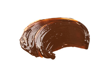 Chocolate Smear Isolated, Melted Chocolate Texture on White Background, Chocolate Sauce Pattern