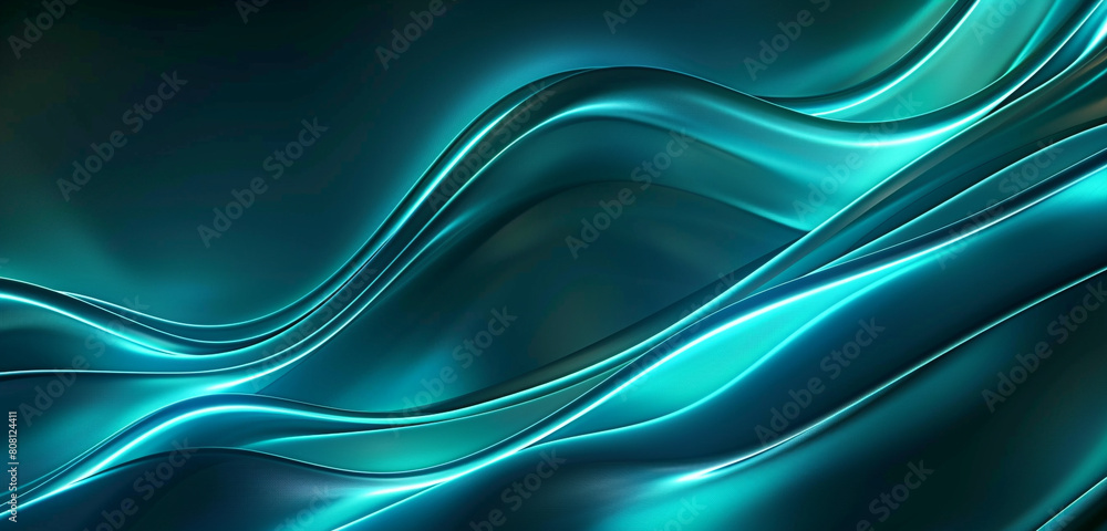 Poster luxurious cyan lines elegantly overlapped in an abstract design.
