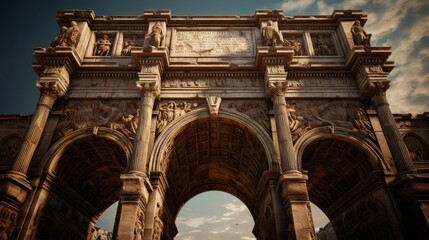 Obraz premium Roman Arch of Constantine adorned with reliefs historical victories
