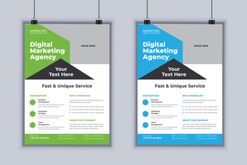 Digital Marketing Agency Corporate Flyer Design Vector Template