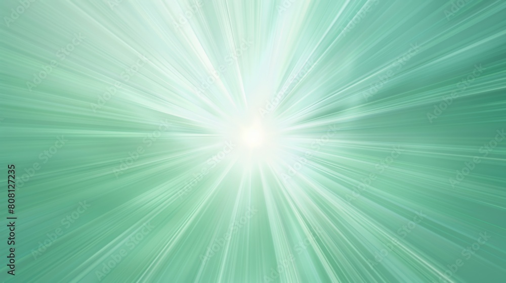 Wall mural abstract light of rays on green background from the center