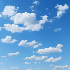 Obraz premium White clouds in the blue sky. 3d illustration. Natural background.