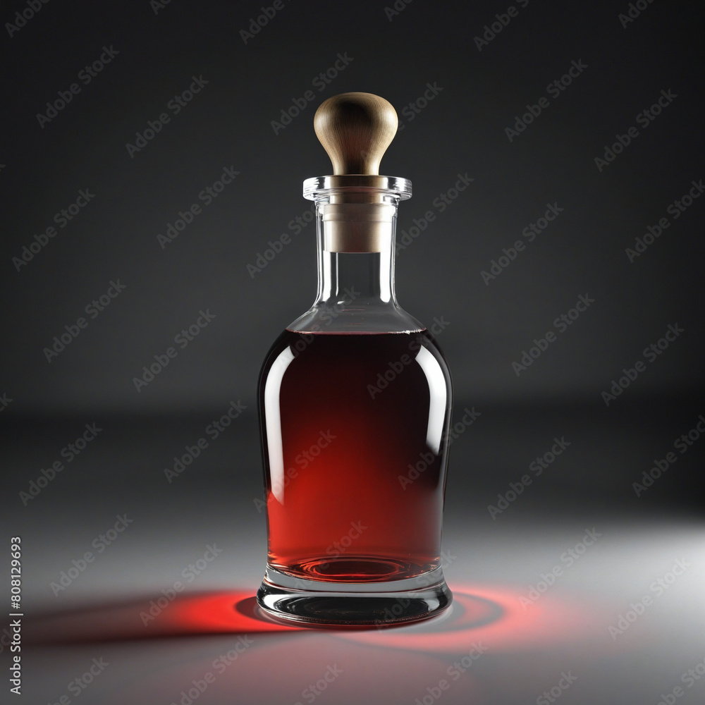 Poster dark and creepy halloween themed potion bottle isolated on a transparent background with a generativ