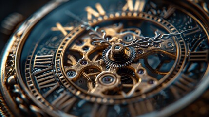 Luxury steampunk pocket watch with intricate gears and filigree.