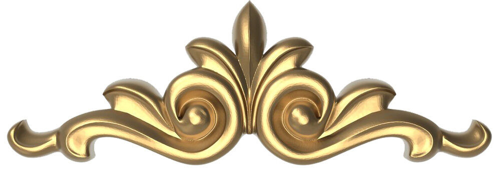 Luxury golden wall design bas relief element