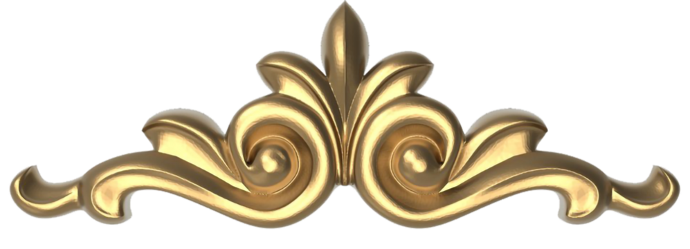 Luxury golden wall design bas relief element