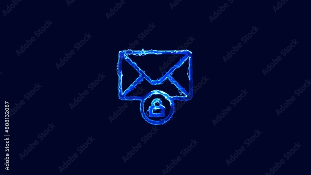 Aufkleber mail lock security email icon, mail message lock password icon isolated