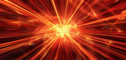 Fiery burst pattern created by radiating red and orange lines.