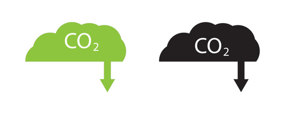  Carbon dioxide smog pollution and environment concept.  CO2 emissions in cloud vector icon.   Vector Illustration .