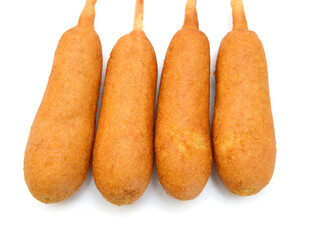 Organic Corn Dog on white background