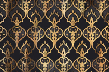 Black and Gold Ornate Wallpaper