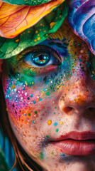 Close-up of an elf in vibrant colors, capturing the whimsical nature of fantasy creatures
