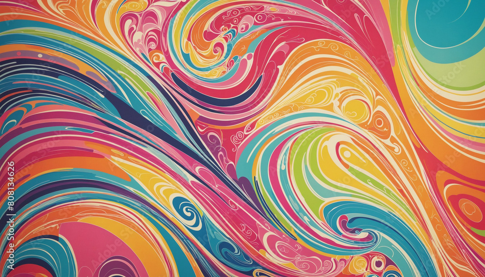 Poster colorful and detailed generative ai frame border design with swirling patterns and vibrant hues, per